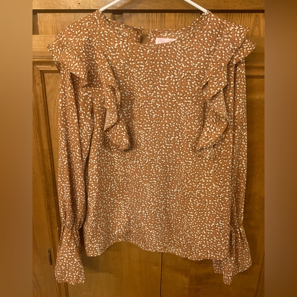 Large Pink Lilly Long Sleeve Blouse